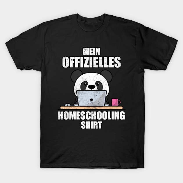 Official Homeschooling Shirt Panda Bear T-Shirt by Schwarzweiss